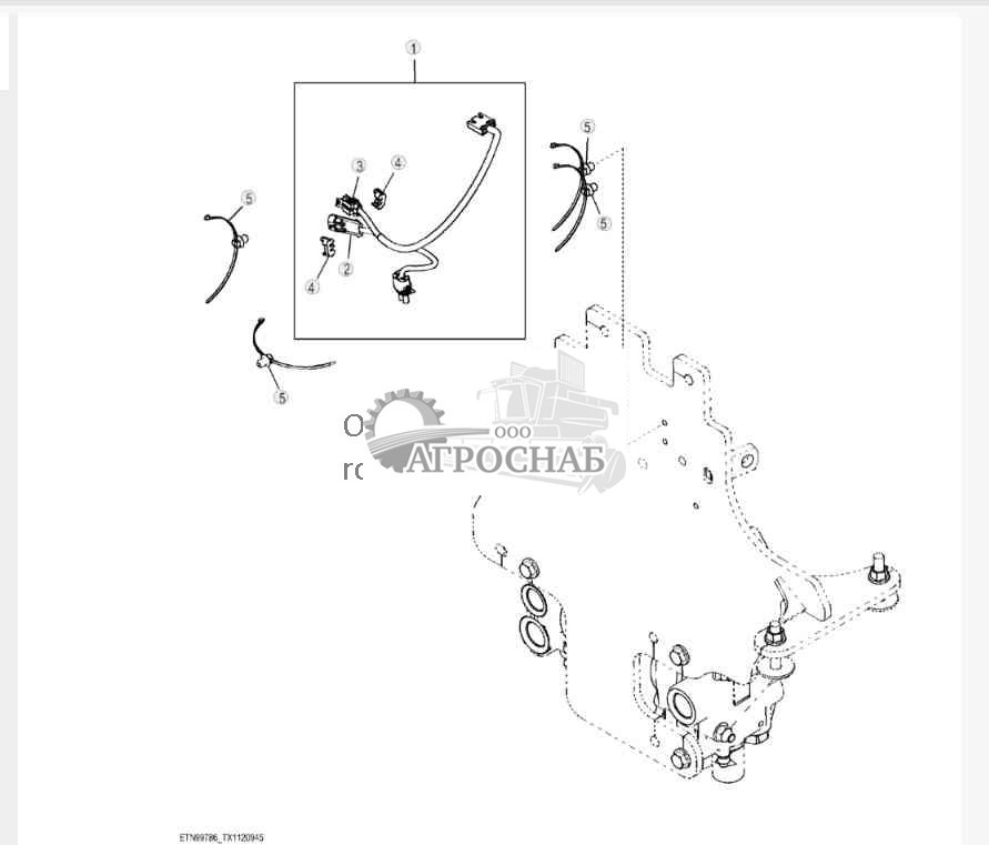 Проводка фиксатора стрелы обратной лопаты (234970 